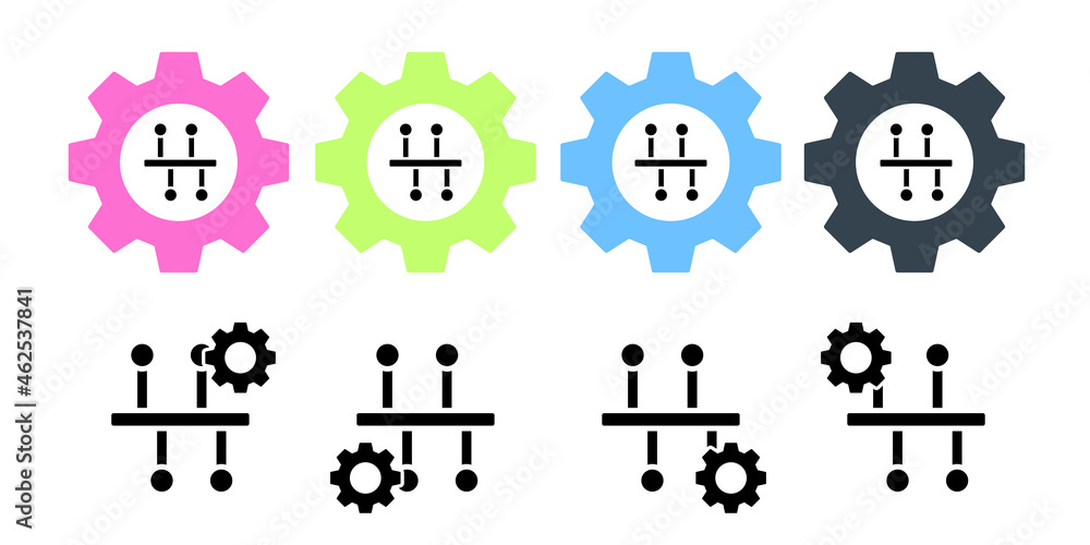 Poster chart line point vector icon in gear set illustration for ui and ux, website or mobile application
