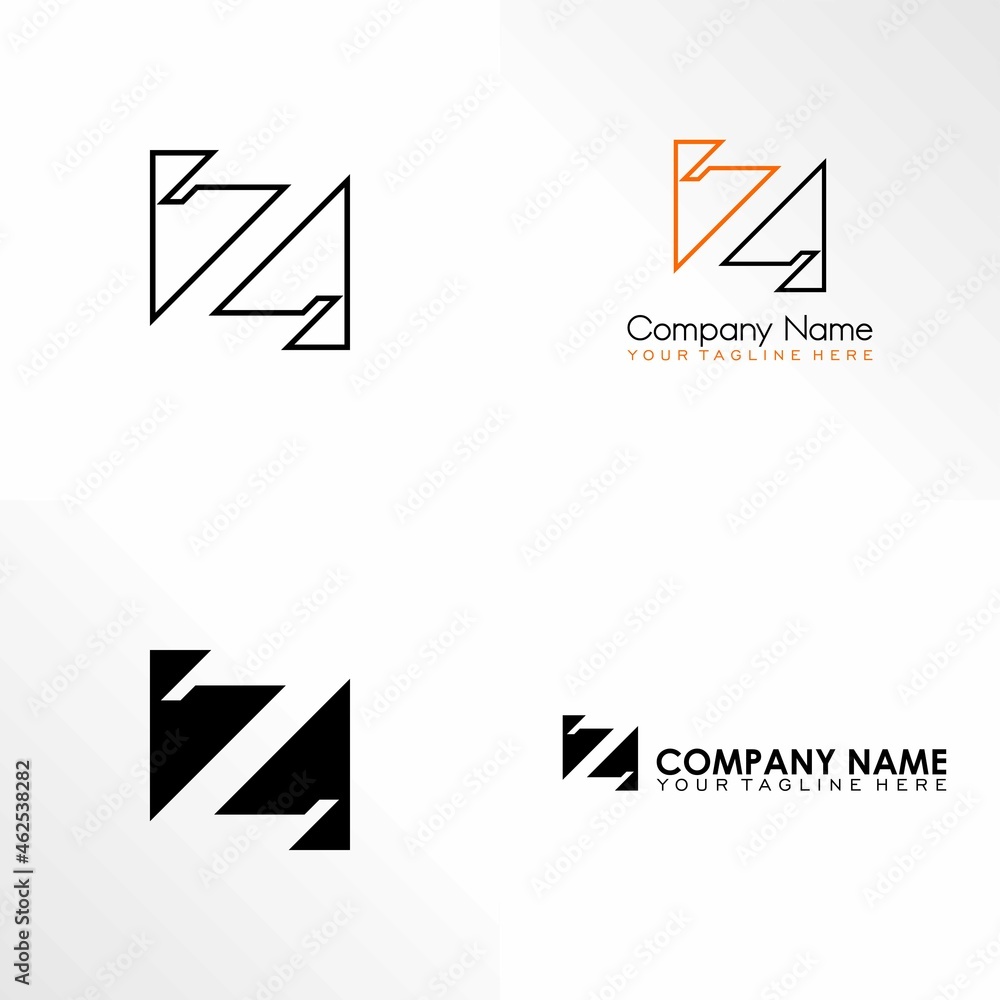 Poster letter or word z font in negative space image graphic icon logo design abstract concept vector stock