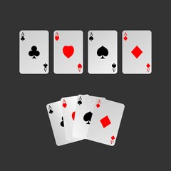 four types of Ace card image graphic icon logo design abstract concept vector stock. Can be used as a symbol related to gambling or game