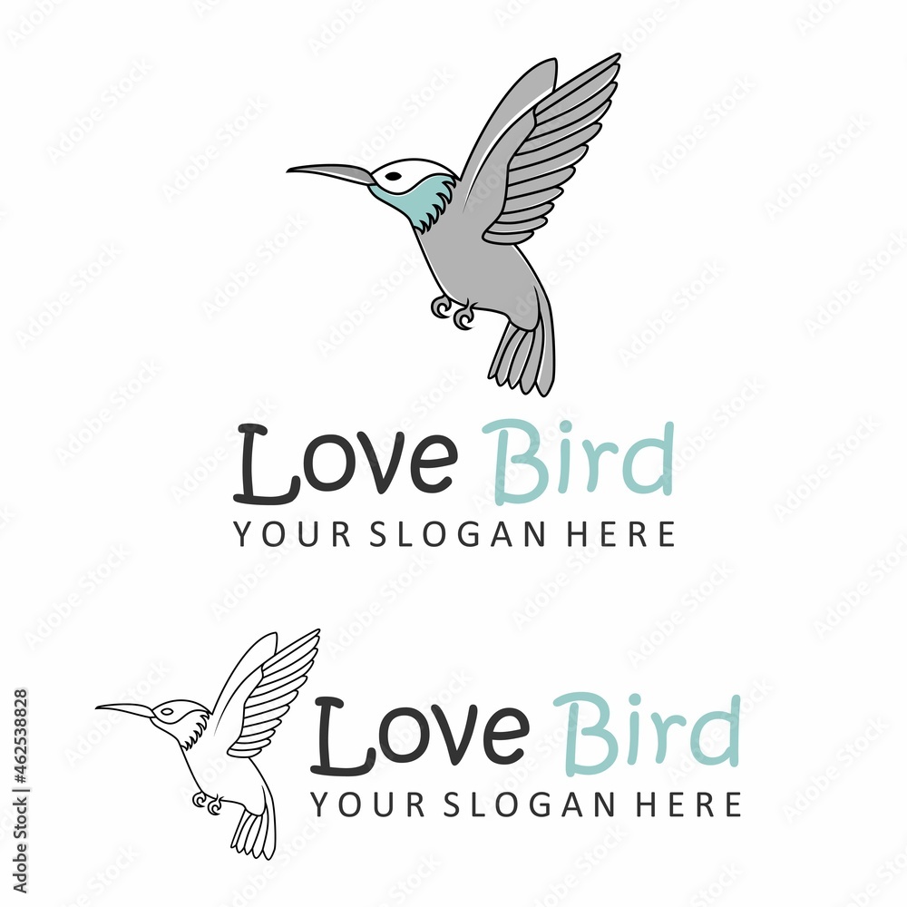 Poster simple and unique flying bird in line art image graphic icon logo design abstract concept vector sto