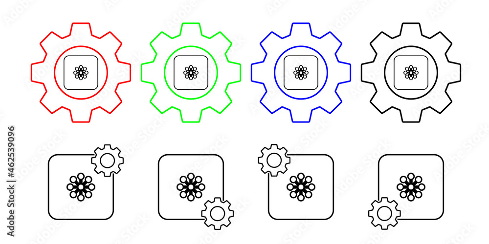Poster drone field outline vector icon in gear set illustration for ui and ux, website or mobile applicatio