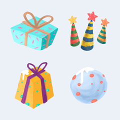 Cute Christmas elements vector set
