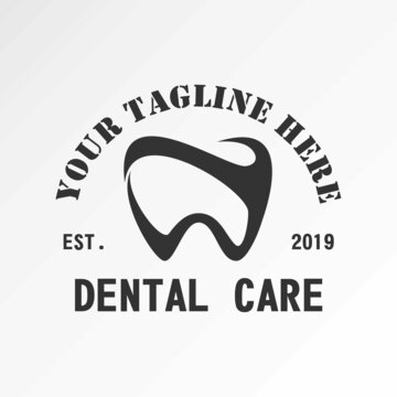 dental, teeth, tooth treatment in classic image graphic icon logo design abstract concept vector stock. Can be used as a symbol related to health.