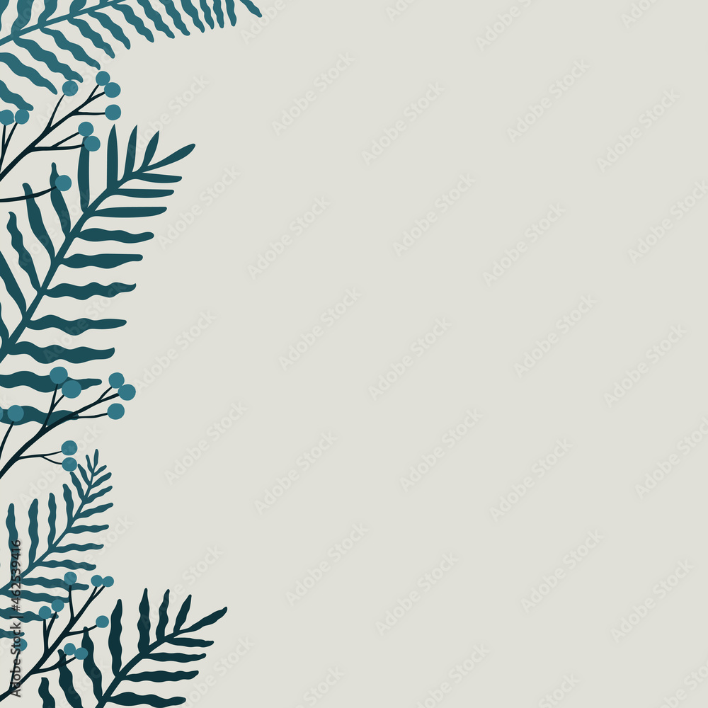 Poster leafy botanical copy space social ads template vector