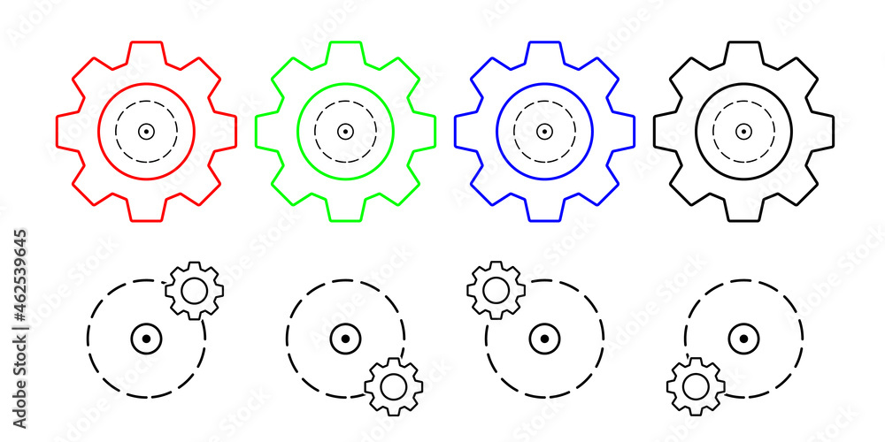 Poster dotted circle field outline vector icon in gear set illustration for ui and ux, website or mobile ap