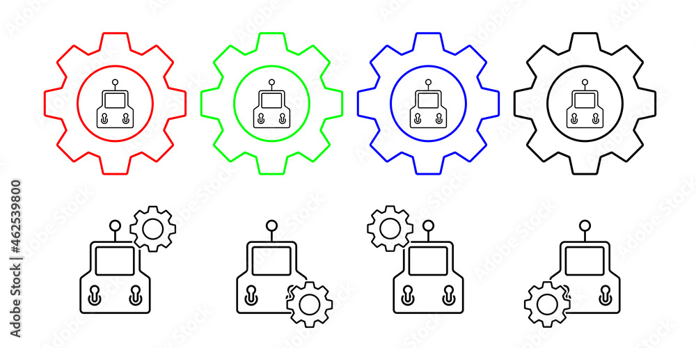 Aufkleber joystick field outline vector icon in gear set illustration for ui and ux, website or mobile applica