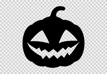 Smile pumpkin isolated on png or transparent texture, Halloween party  background,element template for poster,brochures,online sale marketing  advertising,vector illustration