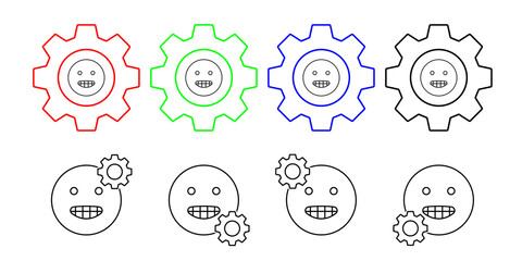 Happy, teeth, emotions vector icon in gear set illustration for ui and ux, website or mobile application