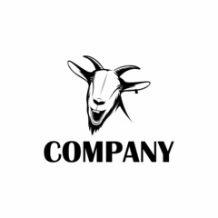 crazy goat silhouette logo template