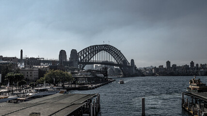 Naklejka premium city harbour bridge