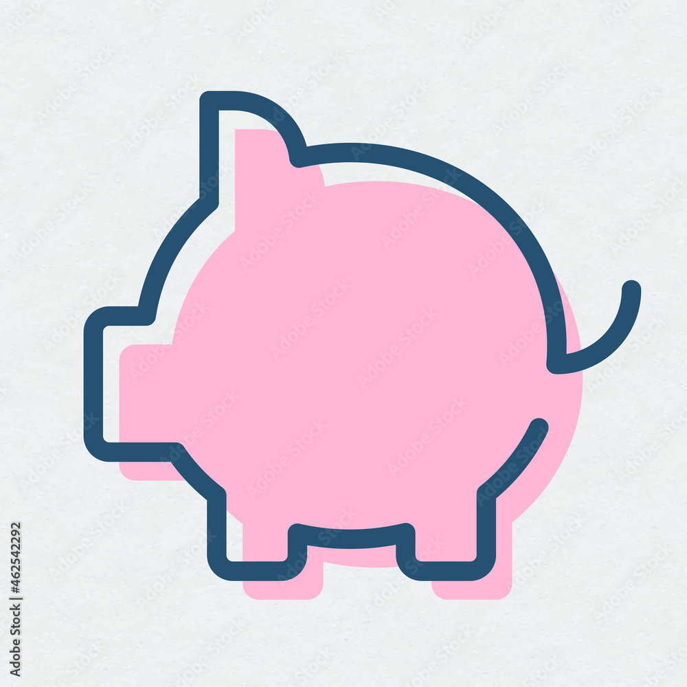 Poster Piggy bank line icon vector savings symbol