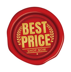 Best price icon illustration  for ecommerce site etc. ( sealing wax motif )