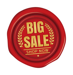 Big sale icon illustration  for ecommerce site etc. ( sealing wax motif )
