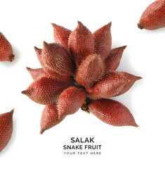 Fototapeta premium Creative layout made of salak fruit. Flat lay. Food macro concept. 