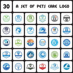 a set of pets care logo , a set of veterinary logo