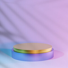 simple and clean podium 3d rendering for product presentation placement in pastel color