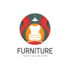 Obraz premium Furniture and chairs icon for home furnishing business logo design