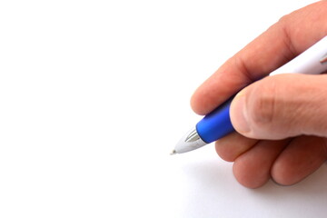 Pen on white paper ready to add your text