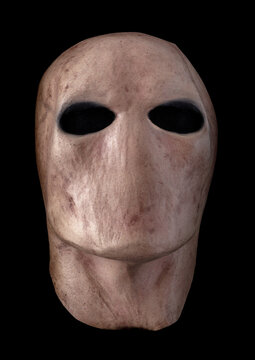 Slender Man Mask Isolated Against Black Background