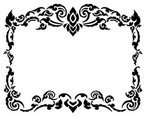 Thai line art frame and border decoration