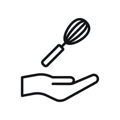 Hand holding wisk icon design vector illustration