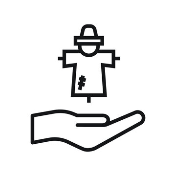 Hand holding scarecrow icon design vector illustration