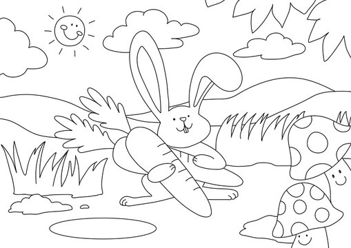 Line art drawing for kids coloring page | Vetor Premium-saigonsouth.com.vn