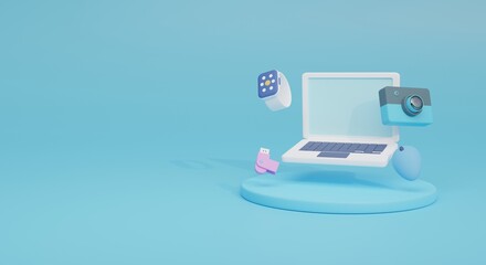 cyber monday banner 3d illustration