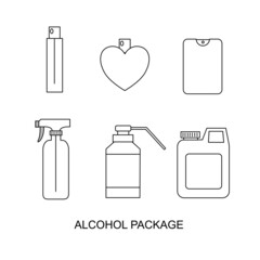 vector alcohol spray gallon package icon illustration