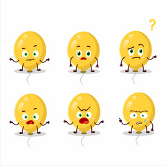 Cartoon character of yellow balloons with what expression