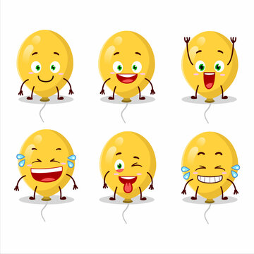 Cartoon character of yellow balloons with smile expression