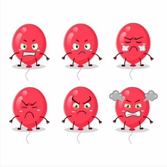 Red balloons cartoon character with various angry expressions