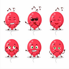 An image of red balloons dancer cartoon character enjoying the music