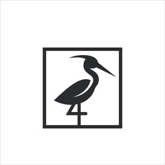 Fototapeta premium Animal Stork Logo Design Nature Graphic, Wildlife Bird Element