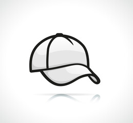 baseball cap white cartoon illustration