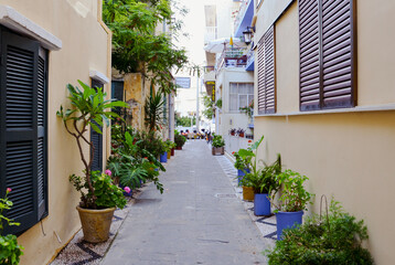 Fototapeta na wymiar street in Rhodes, Greece