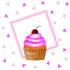 Card with cupcake. Greating card