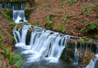 Fototapeta na wymiar Beautiful scenery of Shiraito Waterfall