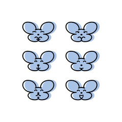 Rat with a collection of different facial expressions