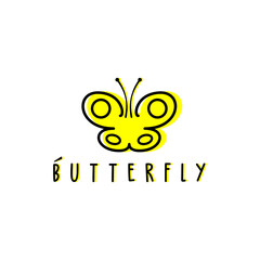 Modern yellow butterfly logo design