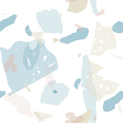 Terrazzo seamless pattern. Blue classic flooring