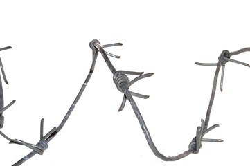 barbed wire isolated on white background