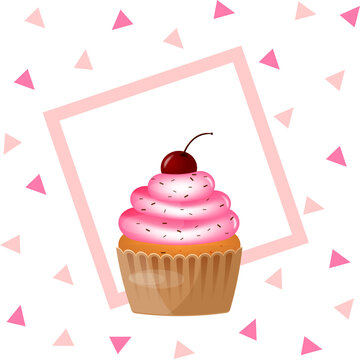 Card with cupcake. Greating card