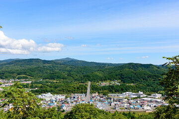 Obraz premium 北海道 元炭鉱の町赤平市を望む 