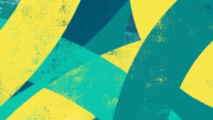 Abstract background painting art with teal green, yellow and blue paint brush for presentation, website, halloween poster, wall decoration, or t-shirt design.