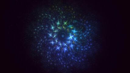 3D rendering abstract colorful fractal light background