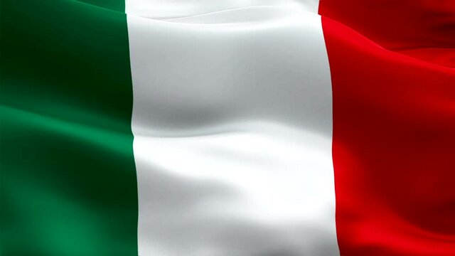Italy flag. Realistic Italian Flag background video waving in wind. Italy Flag Looping Closeup 1080p Full HD 1920X1080 footage. Italy EU European country flags footage video for film,news
