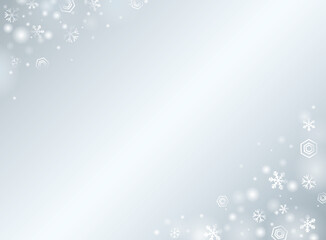 Winter snow flakes gradation frame background