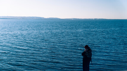 Fototapeta premium man on the beach