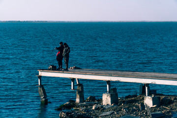 people on the pier